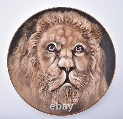 Big Nippon Blown Out High Relief Lion Wall Charger Plaque Antique Noritake Japan