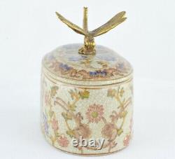 Boite Bijoux Figurine Poudrier Libellule Animalier Style Art Deco Porcelaine