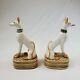 Book Ends Andrea By Sadek Ceramic Whippet Greyhound Dog Art Deco Vintage