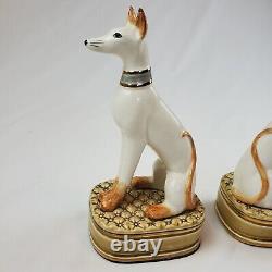 Book Ends ANDREA By SADEK Ceramic Whippet Greyhound Dog Art Deco Vintage