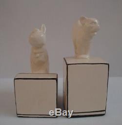 Bookends Dog Cat Wildlife Art Deco Style Art Nouveau Style Porcelain Figurine