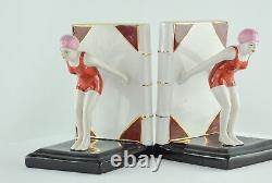 Bookends Figurine Bathing Beauty Sexy Diver Art Deco Style Art Nouveau Style Por