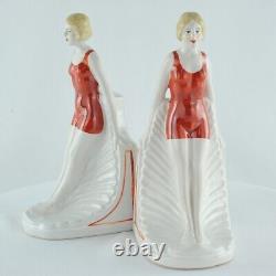 Bookends Figurine Bathing Beauty Sexy Diver Art Deco Style Art Nouveau Style Por