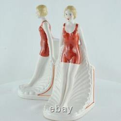 Bookends Figurine Bathing Beauty Sexy Diver Art Deco Style Art Nouveau Style Por