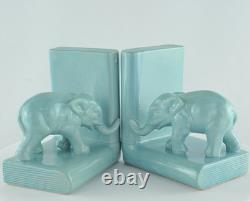 Bookends Figurine Elephants Wildlife Art Deco Style Art Nouveau Style Porcelain Bookends Figurine Elephants Wildlife Art Deco Style Art Nouveau Style Porcelain