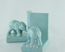 Bookends Figurine Elephants Wildlife Art Deco Style Art Nouveau Style Porcelain Bookends Figurine Elephants Wildlife Art Deco Style Art Nouveau Style Porcelain