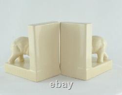 Bookends Figurine Elephants Wildlife Art Deco Style Art Nouveau Style Porcelain