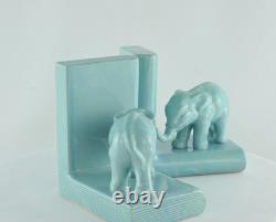 Bookends Figurine Elephants Wildlife Art Deco Style Art Nouveau Style Porcelain