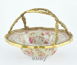 Bowl Soapdish Basket Art Deco Style Art Nouveau Style Porcelain Bronze