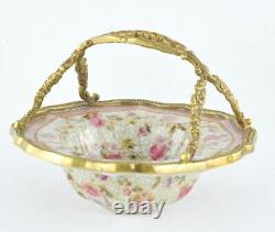 Bowl Soapdish Basket Art Deco Style Art Nouveau Style Porcelain Bronze