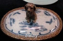 Box Figurine Dog Wildlife Art Deco Style Art Nouveau Style Porcelain Bronze Jewe