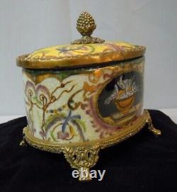 Box Jewelry Dove Bird Art Deco Style Art Nouveau Style Porcelain Bronze