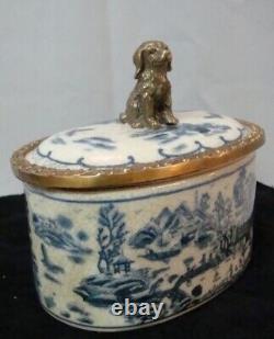 Box Jewelry Figurine Dog Wildlife Art Deco Style Art Nouveau Style Porcelain Bro