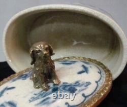 Box Jewelry Figurine Dog Wildlife Art Deco Style Art Nouveau Style Porcelain Bro