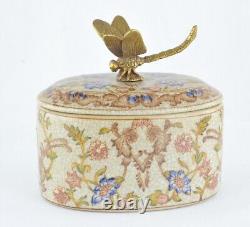 Box Jewelry Figurine Powder Box Dragonfly Wildlife Art Deco Style Art Nouveau St