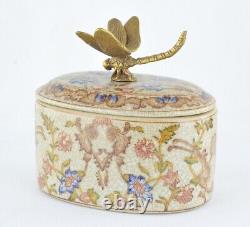 Box Jewelry Figurine Powder Box Dragonfly Wildlife Art Deco Style Art Nouveau St