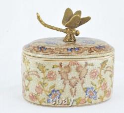 Box Jewelry Figurine Powder Box Dragonfly Wildlife Art Deco Style Art Nouveau St