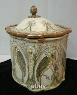 Box Marabou Bird Art Deco Style Art Nouveau Style Porcelain Bronze Ceramic Jewel