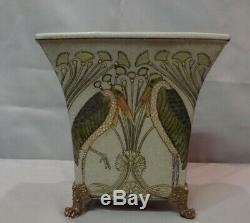 Bronze Porcelain Art Deco Style Art Nouveau Style Bird Marabou Vase