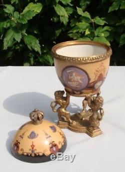 Bronze Porcelain Art Deco Style Art Nouveau Style Lion Urn Centerpiece