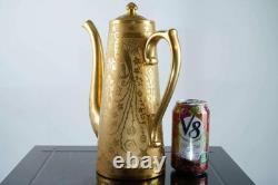 C1920 Large Art Deco Gold Encrusted porcelain Coffee Pot