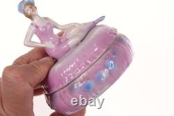 C1930 Art Deco German Porcelain Bathing Beauty Dresser box