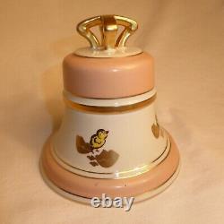 CHIC signed LUCY art deco porcelain powder jar Limoges BIG PUFFY FEATHER TYPE