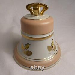 CHIC signed LUCY art deco porcelain powder jar Limoges BIG PUFFY FEATHER TYPE