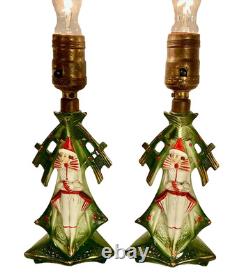 Ca 1920s Gräfenthal Germany Art Deco Porcelain Boudoir Table Lamps Rare PAIR Ca 1920s Gräfenthal Germany Art Deco Porcelain Boudoir Table Lamps Rare PAIR