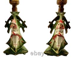 Ca 1920s Gräfenthal Germany Art Deco Porcelain Boudoir Table Lamps Rare PAIR Ca 1920s Gräfenthal Germany Art Deco Porcelain Boudoir Table Lamps Rare PAIR
