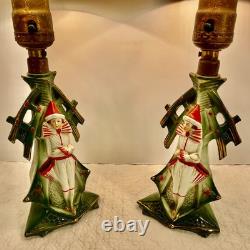 Ca 1920s Gräfenthal Germany Art Deco Porcelain Boudoir Table Lamps Rare PAIR Ca 1920s Gräfenthal Germany Art Deco Porcelain Boudoir Table Lamps Rare PAIR
