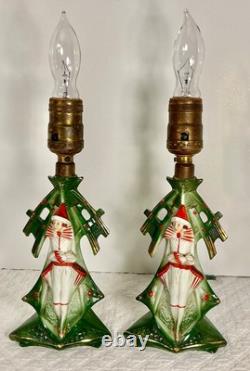 Ca 1920s Gräfenthal Germany Art Deco Porcelain Boudoir Table Lamps Rare PAIR Ca 1920s Gräfenthal Germany Art Deco Porcelain Boudoir Table Lamps Rare PAIR