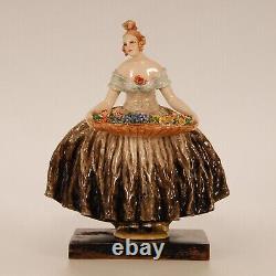 Cacciapuoti Art Deco Porcelain Lady Figurine Italian Ceramic Figure 1930s