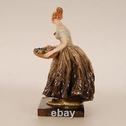 Cacciapuoti Art Deco Porcelain Lady Figurine Italian Ceramic Figure 1930s