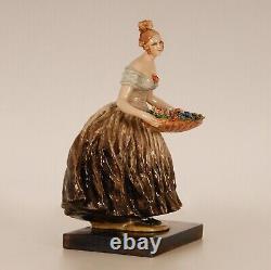 Cacciapuoti Art Deco Porcelain Lady Figurine Italian Ceramic Figure 1930s