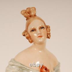 Cacciapuoti Art Deco Porcelain Lady Figurine Italian Ceramic Figure 1930s