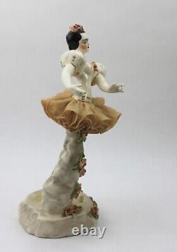 California Dresden by Avis Ballerina 2421 Figurine Lace Tutu 22kt Flowers