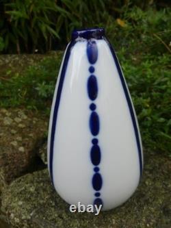 Camille THARAUD Art Deco Limoges porcelain enamels blue relief oven 19cm