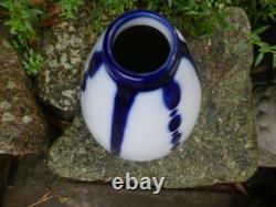 Camille THARAUD Art Deco Limoges porcelain enamels blue relief oven 19cm