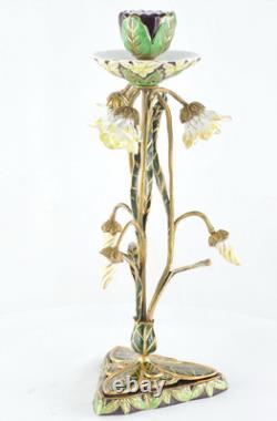 Candlestick Art Deco Style Art Nouveau Style Porcelain Bronze Ceramic