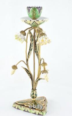 Candlestick Art Deco Style Art Nouveau Style Porcelain Bronze Ceramic