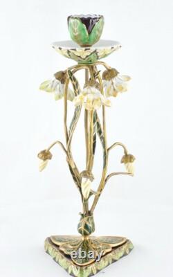Candlestick Art Deco Style Art Nouveau Style Porcelain Bronze Ceramic