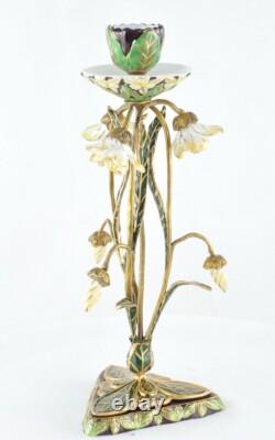 Candlestick Art Deco Style Art Nouveau Style Porcelain Bronze Ceramic