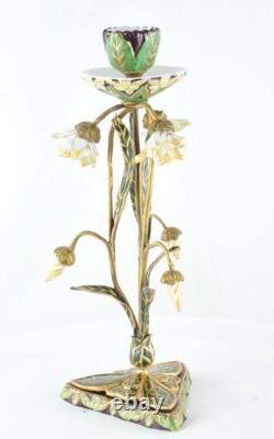 Candlestick Art Deco Style Art Nouveau Style Porcelain Bronze Ceramic