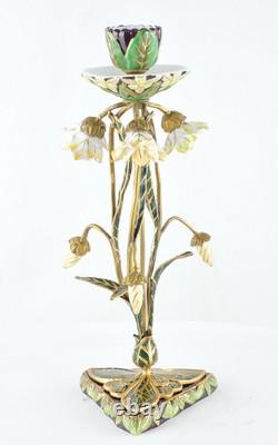 Candlestick Art Deco Style Art Nouveau Style Porcelain Bronze Ceramic