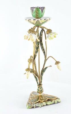 Candlestick Art Deco Style Art Nouveau Style Porcelain Bronze Ceramic