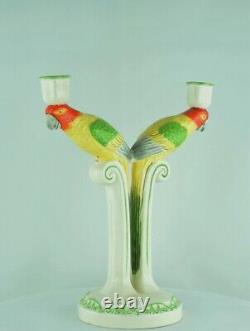 Candlestick Figurines Parrot Wildlife Art Deco Style Art Nouveau Style Porcelain