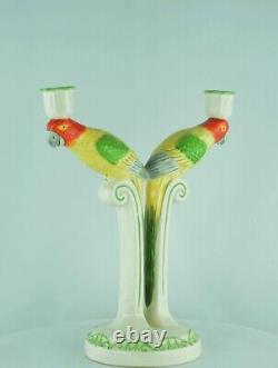 Candlestick Figurines Parrot Wildlife Art Deco Style Art Nouveau Style Porcelain