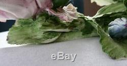 Capodimonte Italy Centerpiece Poppies Poppy Porcelain Crown N Mark Large Flowers