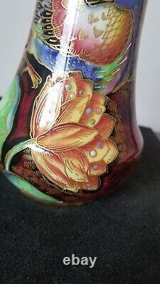 Carlton Ware Crested Bird & Water Lily Vase Rouge Royale British Art Deco 8 INC